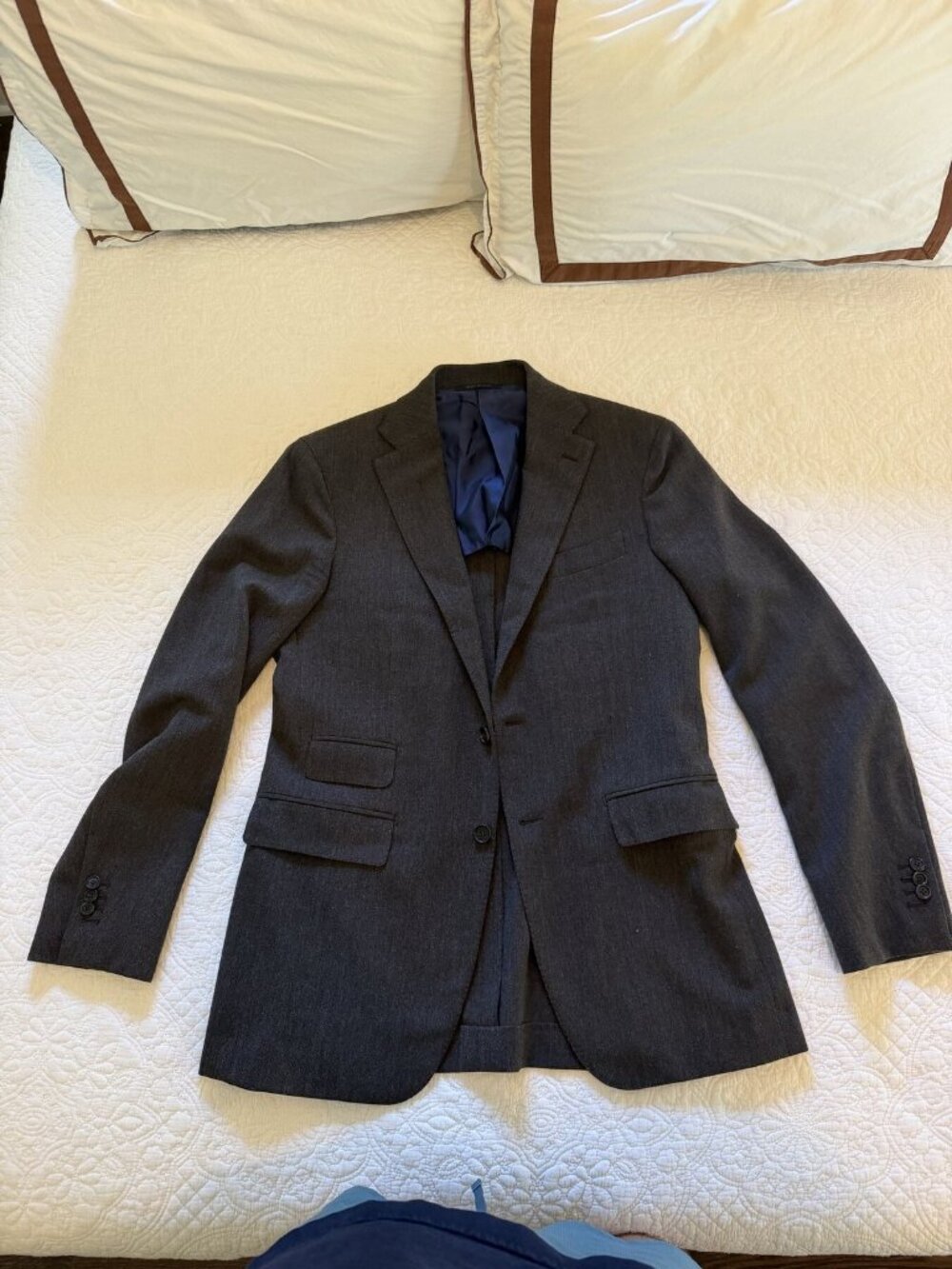 Sid Mashburn Chocolate 4-Ply Hopsack Wool Suit 48R/32